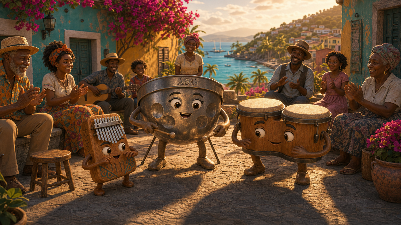 The island — the trio playing together